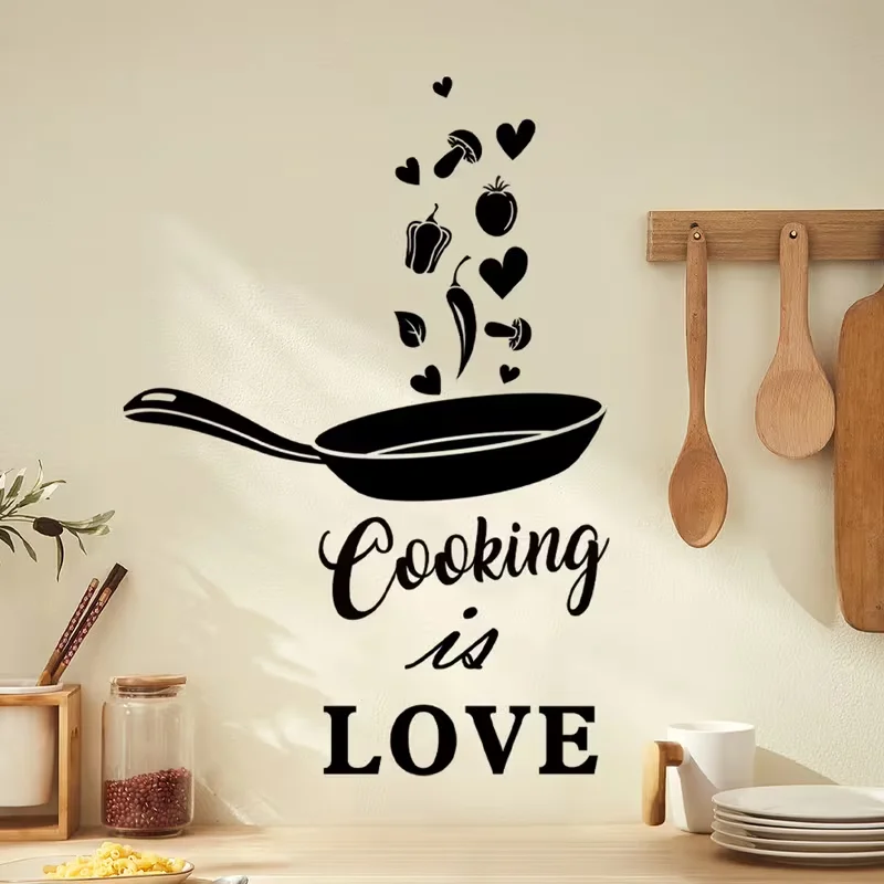 1Set Retro Kitchenware Love Decoration Sticker, Suitable for Bathroom, Home Decoration, Glass Decoration, Wall Decoration, Etc.,