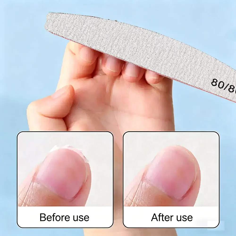 10Pcs/Lot Nail Polish File 80/100/150/180/240 Grit Double Sided Emery Board Nail Files Professional Sanding Buffer Manicure Tool
