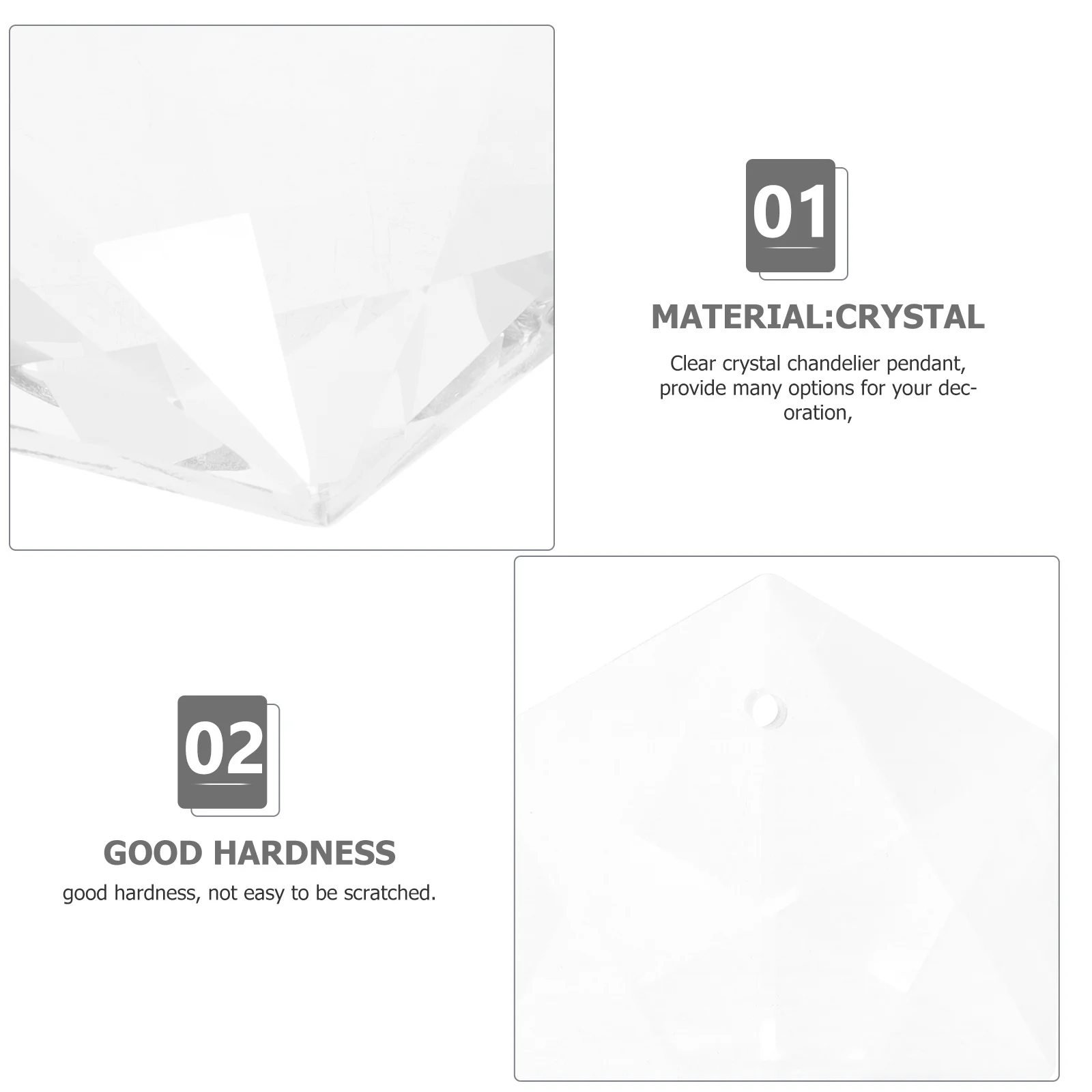 

Durable Crystal Chandelier Pendant Easy Install for Porch Patio Lamp Decoration Prism Chandelier Pendant Crystal Ornament