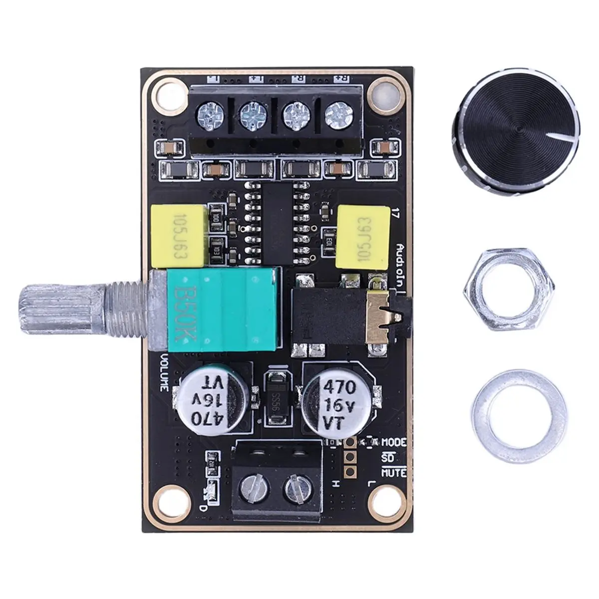#53U PAM8406 Power Amplifier Board 5Wx2 Dual Channel Stereo Speaker,Dual Channel Stereo Speaker AMP,(Black)