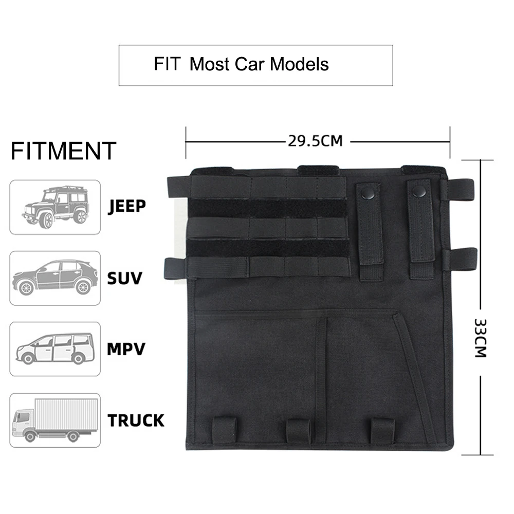 Tactical MOLLE Sun Visor Organizer for Jeep Wrangler TJ JK JL JT SUV Universal for Suzuki Jimny 2019-2023 Interior Accessories