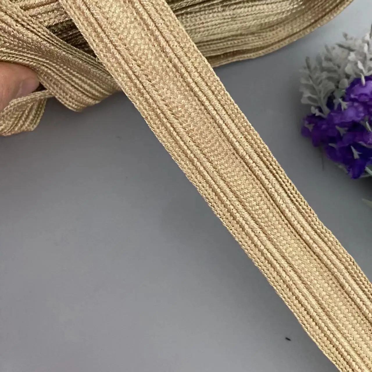 1 Yard 2.5cm Lace Trim Ribbon Gold Thread Webbing Ethnic Style Clothing Webbing Embroidery Sequin Fabric Jacquard Accessories