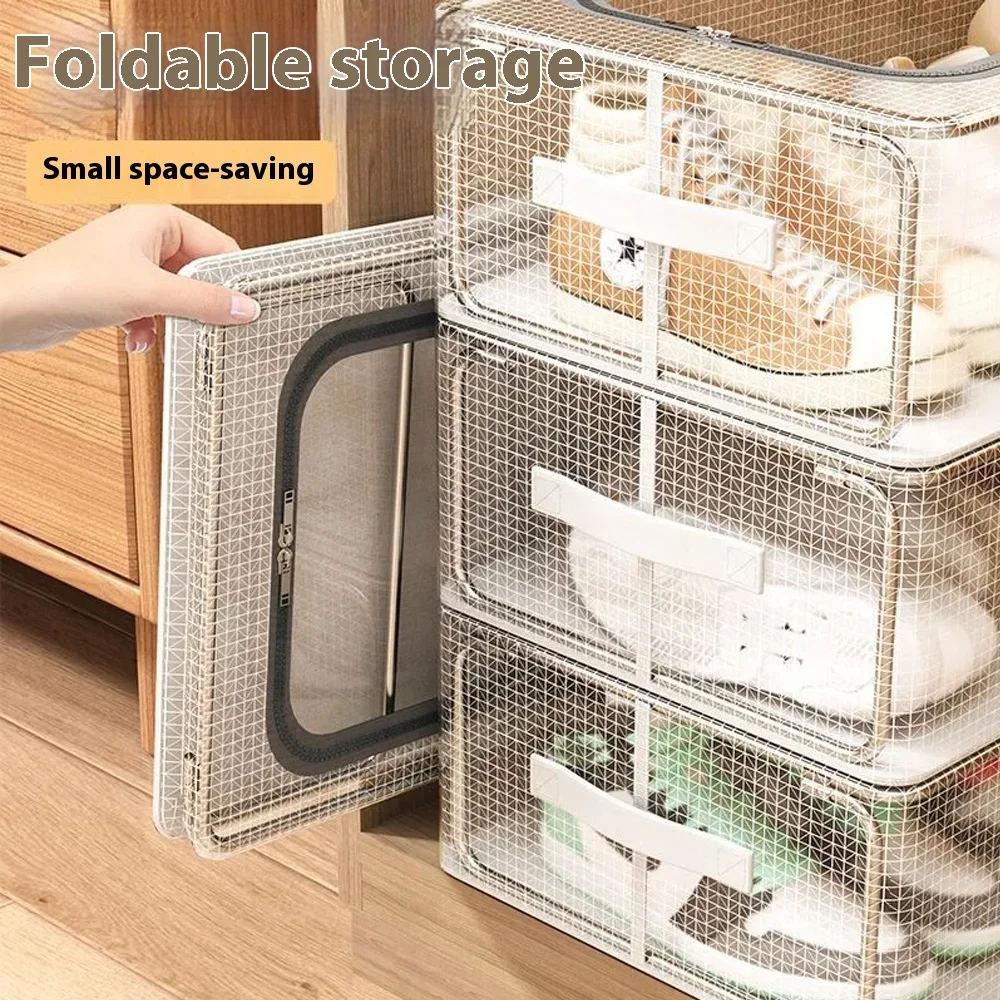 Foldable Shoe rack Sealed and dustproof Transparent visible Shoe  storage Boxes for bedroom Clothes organizer Space Saving