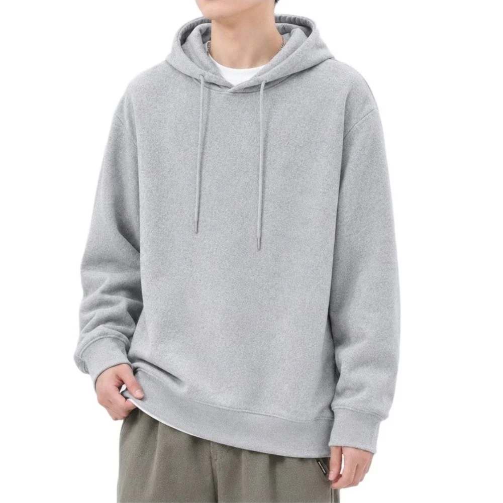 For Fitness Training Men Hooded Sweatshirt Solid Color Hoodie 96 Polyester 4 Spandex Regular Clothing Length For Autumn Winter