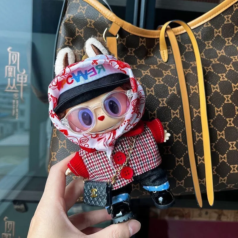 انفجارات GDLABUBUBUBU ملابس أطفال 17 سم قماش G-Dragon مع مجموعة الملابس نفس دمية قلادة الجيل 123th يمكن تغييرها.