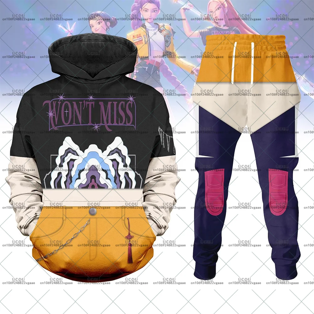 الخريف الشتاء Y2k Kpop شيطان الصيادين هوديي البلوز سراويل تقليدية هالوين زوي ميلا رومي تأثيري مجموعة ساجا فتاة جوي هدية #2