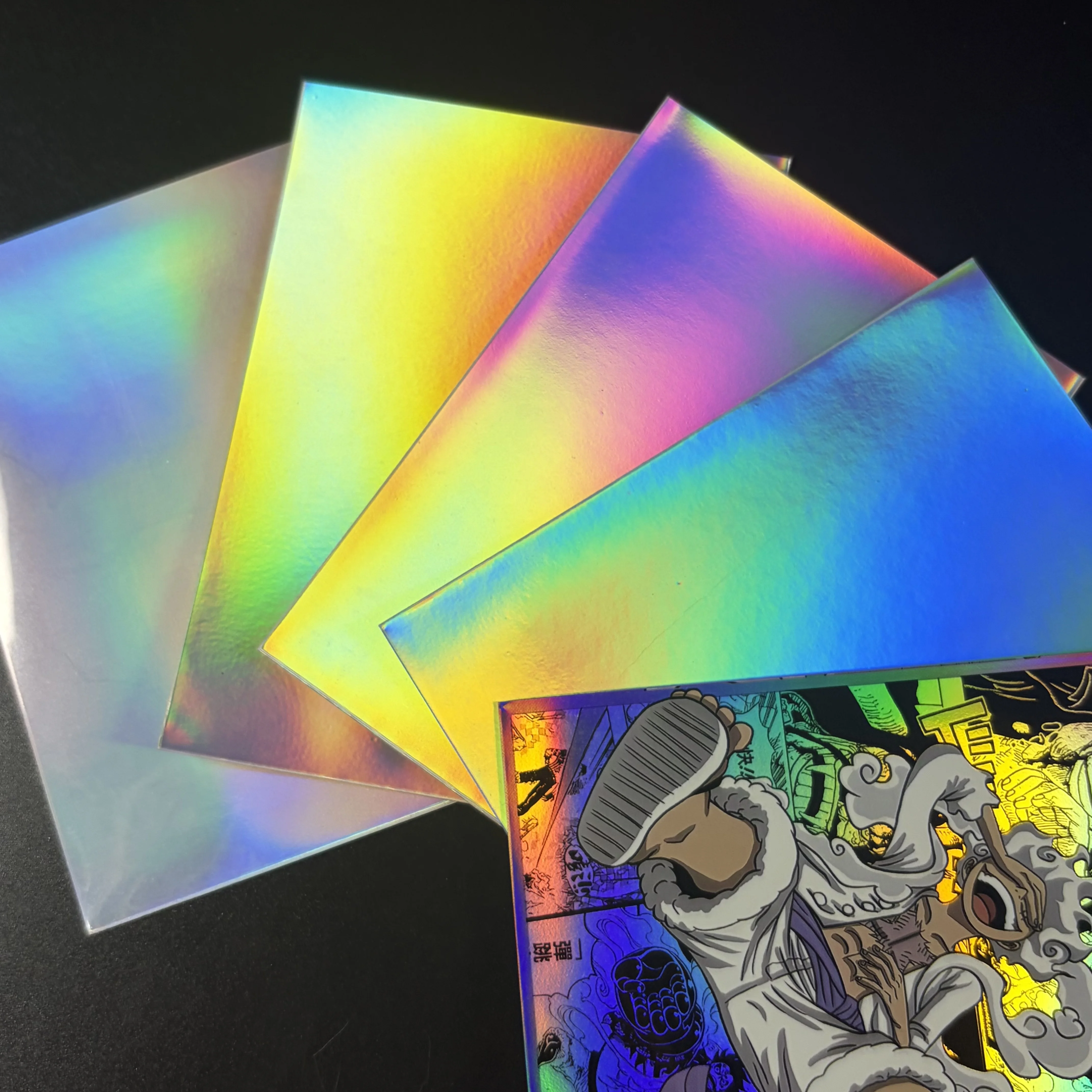 60PCS/Pack One Piece Anime LUFFY Set Holographic Card Sleeves Laser Shiny Deck Protectors Standard 67x92mm for OPCG/TCG/MGT Card view 6
