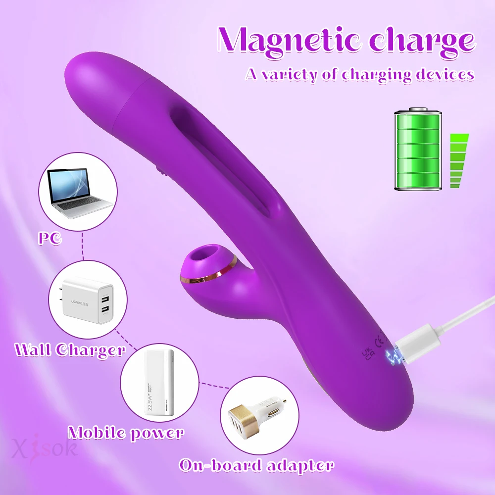 Powerful Sucking Patting Vibrator for Women Sucker Clitoris Stimulator G Spot Dildo Flapping Massager Sex Toy for Female Adults