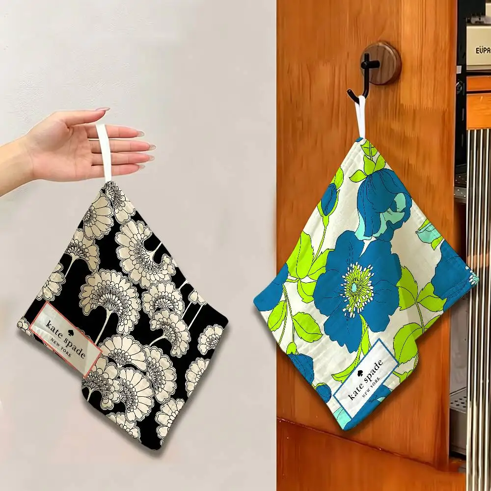 K-Kate S-Spade Polyester Cotton Hand Wiping Towel, Anti-shrink Hanging Kitchen Cloth for Household Cleaning