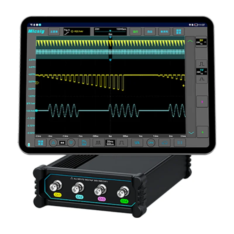 oscilloscope favorableness VTO2004 200MHz bandwidth, 4 channels, 1GSa/s sampling rate, and 50Mpts memory