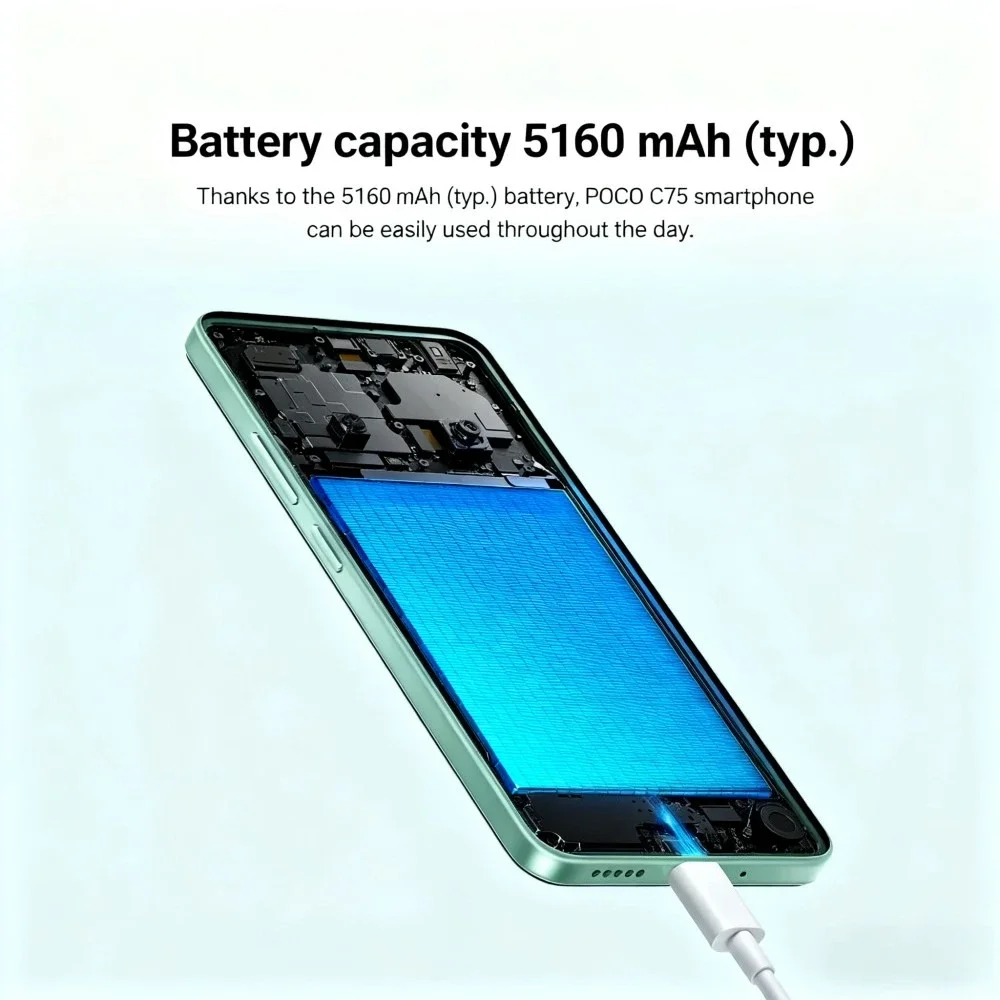 POCO C75 スマートフォン 6.88インチ 120Hzディスプレイ 50MP AIカメラ 5160mAhバッテリー MediaTek Helio G81 ウルトラモバイルフォン スマートフォン