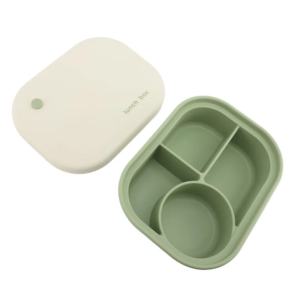 Practical Silicone Lunch Storage Container 4 Compartment 1200ml Compartment Lunch Box Thermal Lunch Box For Travel