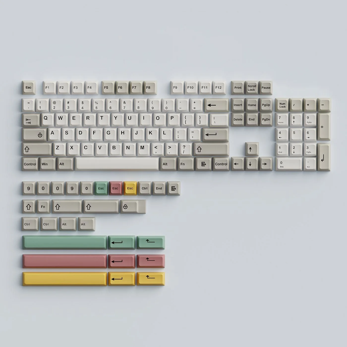 Imagem -04 - Vintage 9009 Colorway Custom Keycaps para Teclado Mecânico Uma Coleção de Várias Versões Xdamda Perfis Pbt Estilo Retro