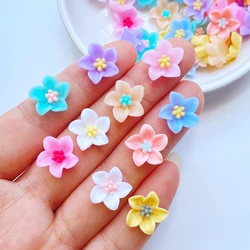 60Pcs New Cute 13mm Mini Flower Series Resin Flatback Cabochon Scrapbook Kawaii Embellishments Accessories