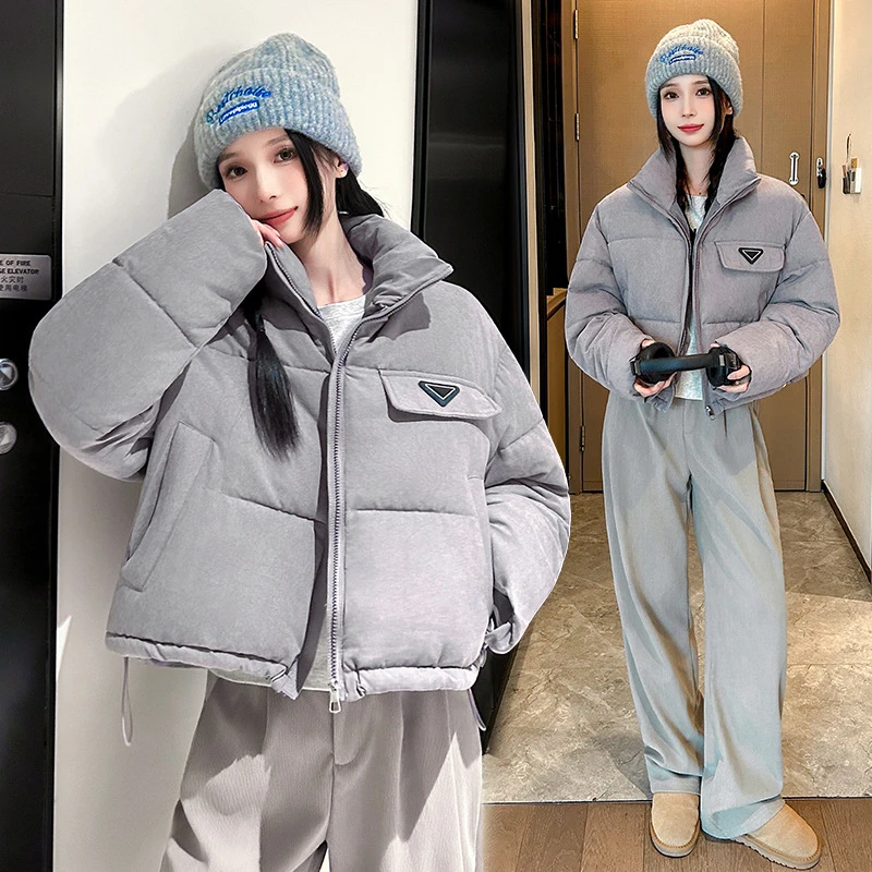 

2025 Winter New Product Women's Fashion Temperament Commuting Simple Thickened Girl Small Short Down Cotton Jacket Coat Trendy