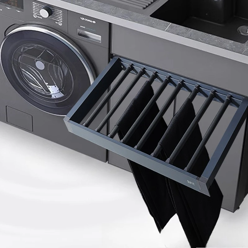 

Washing machine Invisible drying rack Balcony dryer Hidden multi-functional pull-up pants rack Telescopic slide rail Wardrobe