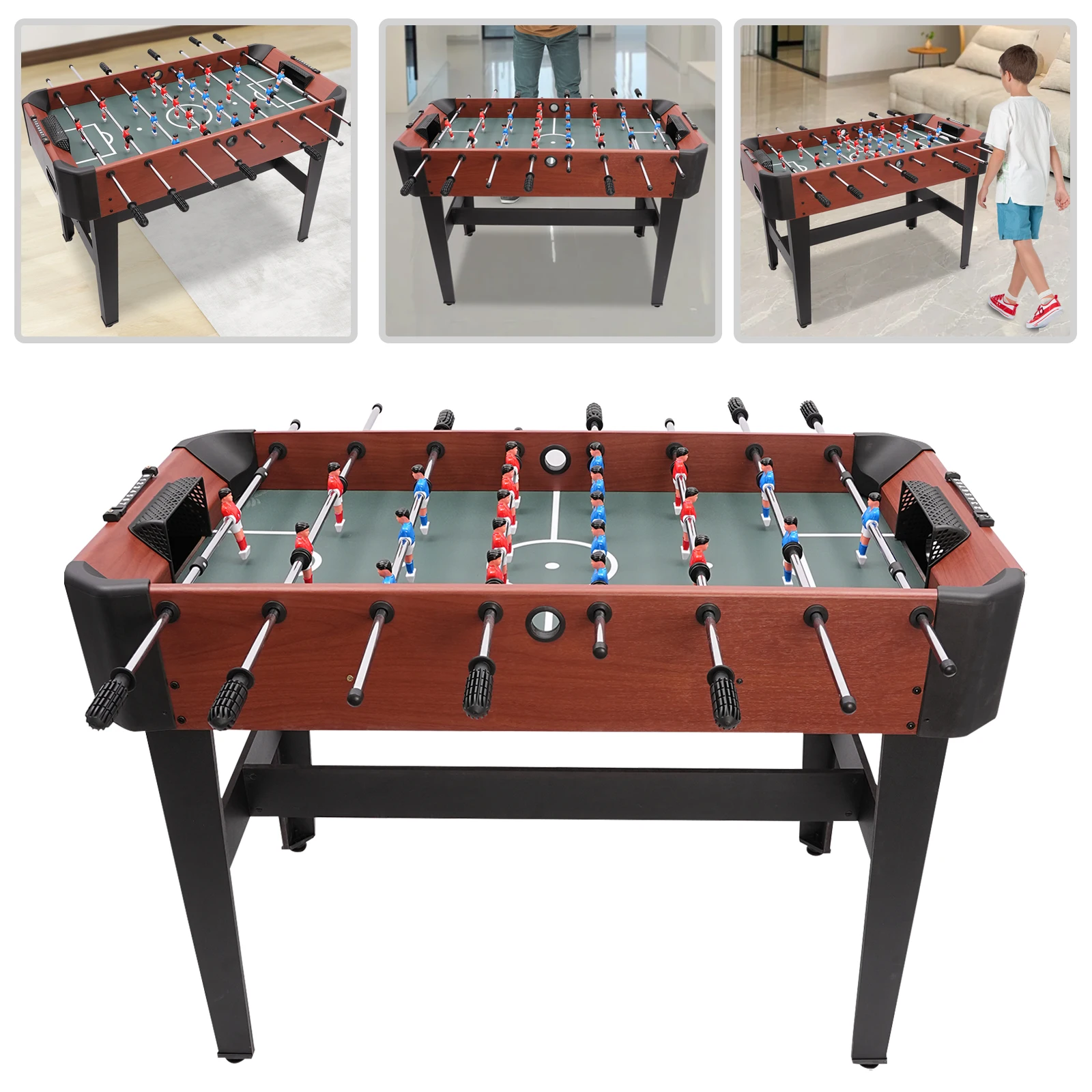 

47.2in Foosball Table Competition Sized Set Soccer Table Game for Indoor Family Arcade Game Room