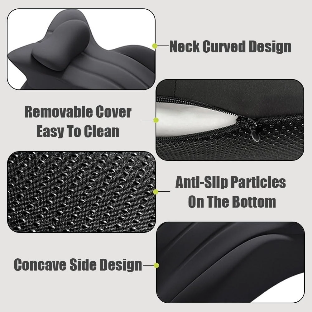 Wedge-Shaped Memory Foam Pillow Neck Protection Pillow For Reading And Using Mobile Phone - Lumbar Support Pillow For The Back