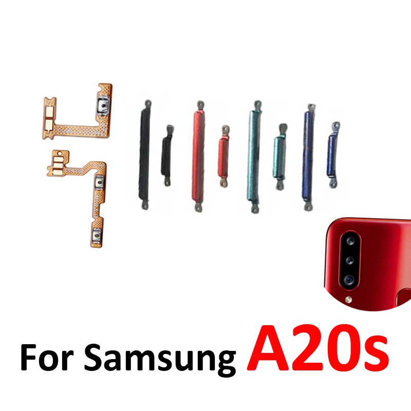 Para Samsung Galaxy A20s A207 A207F, Nuevo Botón de Encendido/Apagado y Volumen, Tecla de Control Externa, Cable Flex Interno, Repuestos