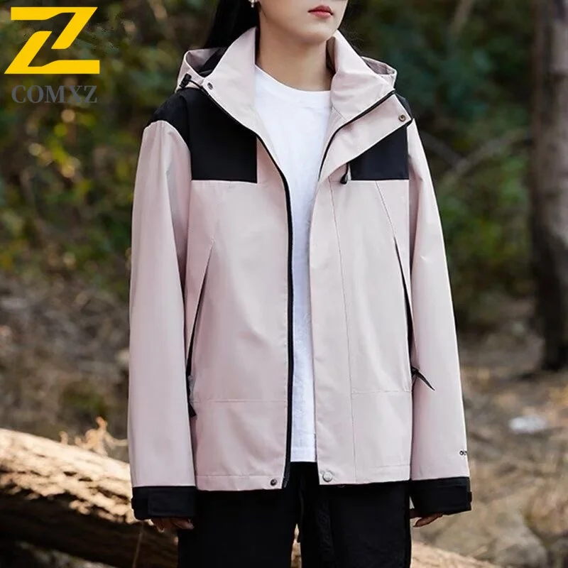 

COMXZ 2025 Men Women Couple Waterproof Windproof Jacket Spring Autumn Outdoor Hiking Custom Trendy Lightweight Coat