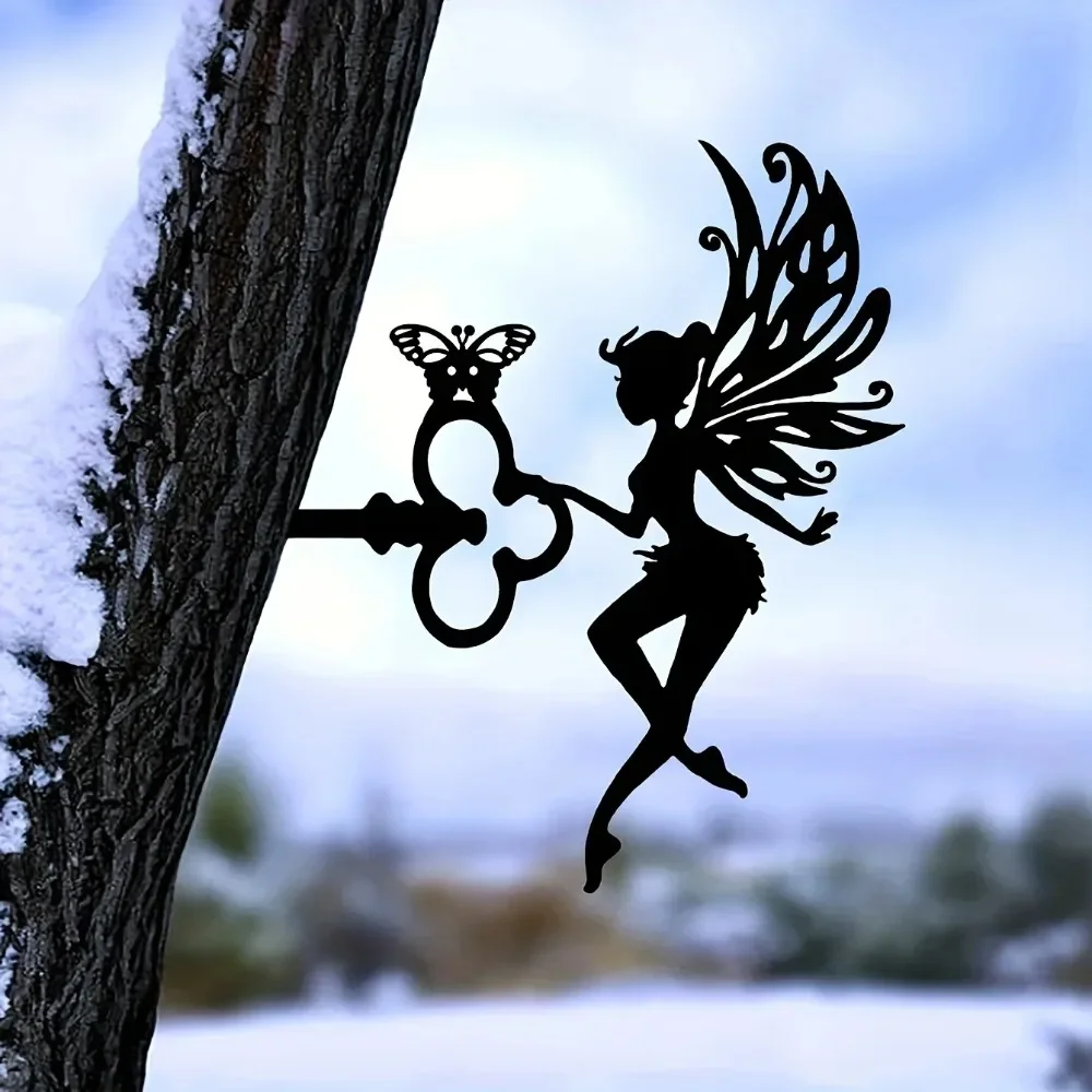 CIFBUY Iron Wall Art Fairy Branch Metal Sculpture Rustproof Hanging Plaque Home Patio Garden Decor Sign