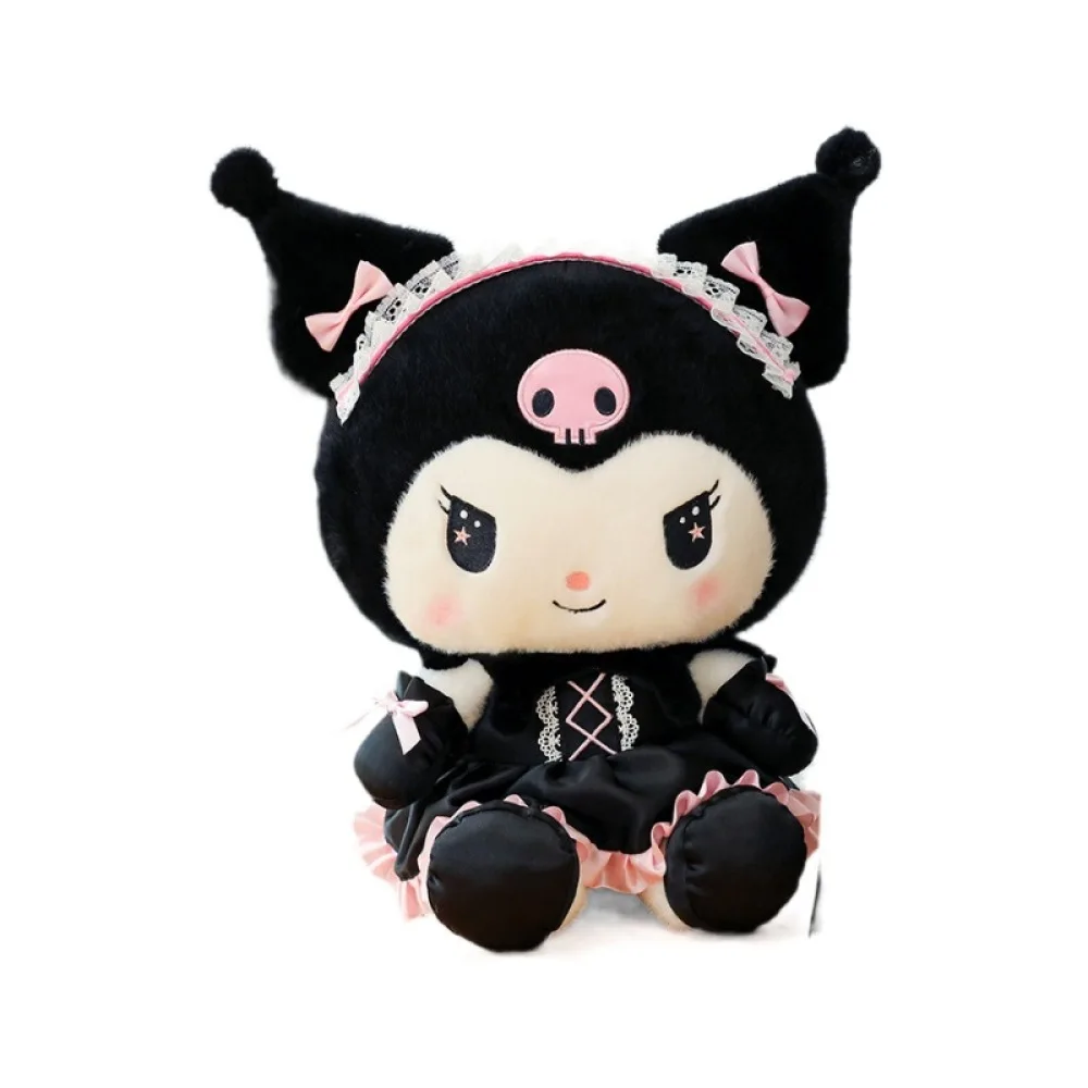 Dark Uniform Kuromi Doll Sanrio Plush Toy Large Doll Cloth Doll Gift for Girlfriend's Birthday