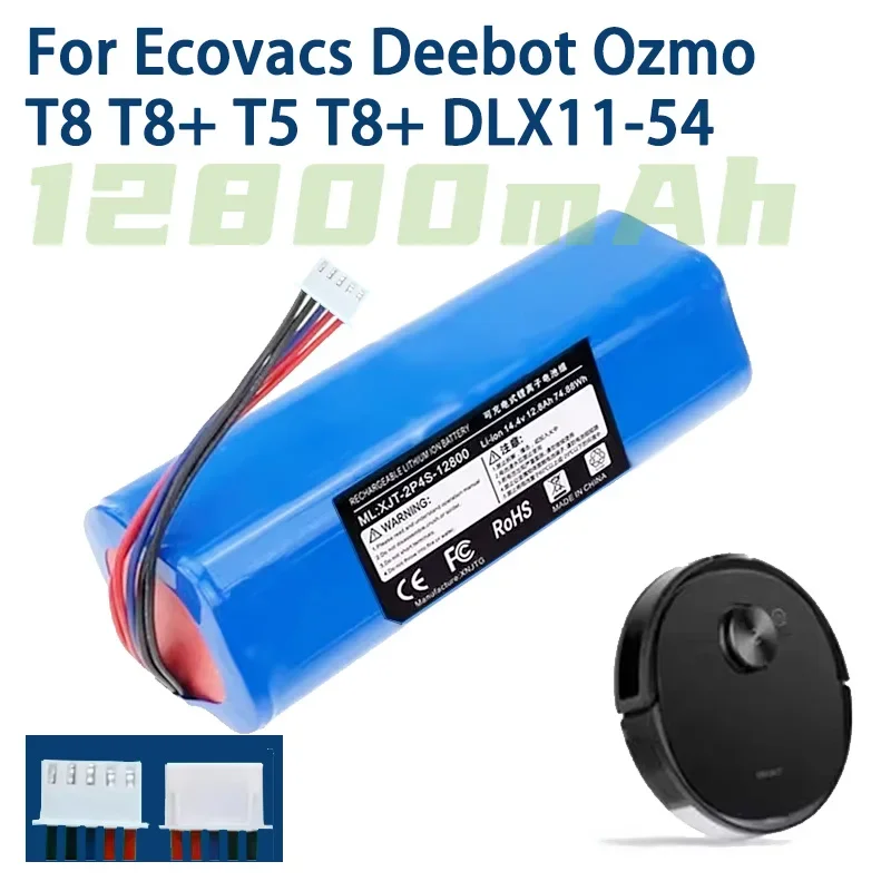 

12800mAh Battery for ECOVACS Deebot Ozmo 950 T8 T8+ T5Max/Hero T10 T9 X1 DBX11-11/21 DLX11-21/61 201-1913-4201 Vacuum Cleaner