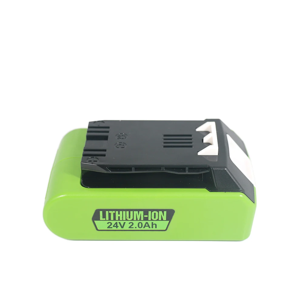 

24V 2000mAh 2.0Ah Li-ion Replacement Battery G24B2-Green，for Greenworks ALL devices of 24V tools 29842 29852 BAG708 29322 21342