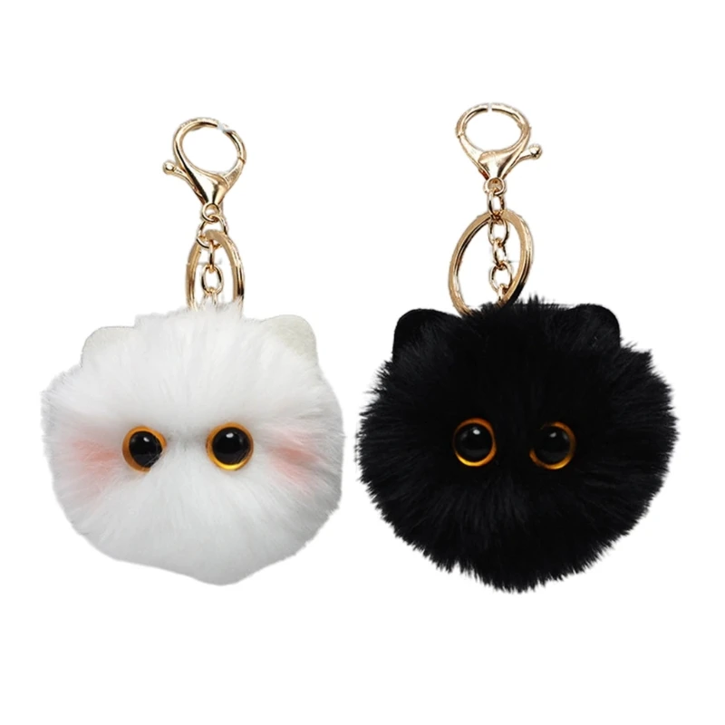 Plush Balls Keychain Cartoon Pendant Keyrings Blusher Toy Animal Couple Key Rings for Backpacks and Phone Dropship