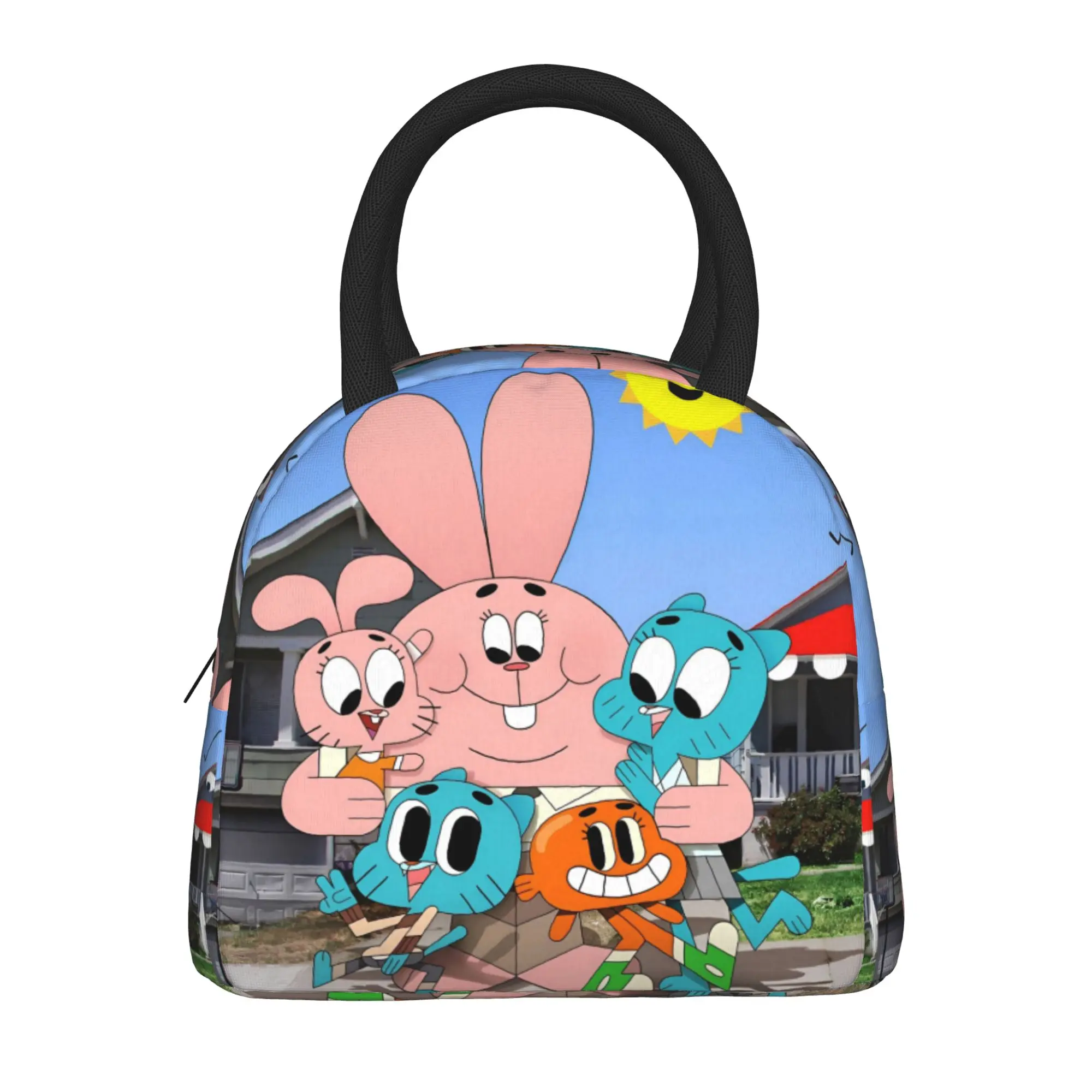 The Amazing World Of Gumballs  Insulated Lunch Bag for Men Women  Food Container Portable Cooler Thermal Lunch Box For Travel