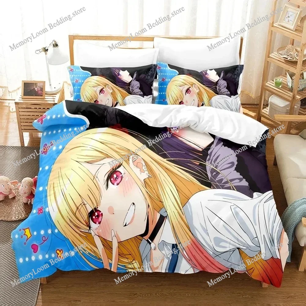 

My Dress Up Darling Kitagawa Marin Fun Cartoon Poster Sheets Quilt Covers Bedding Dormitory Soft Warm Cozy Breathable Bed Sheet