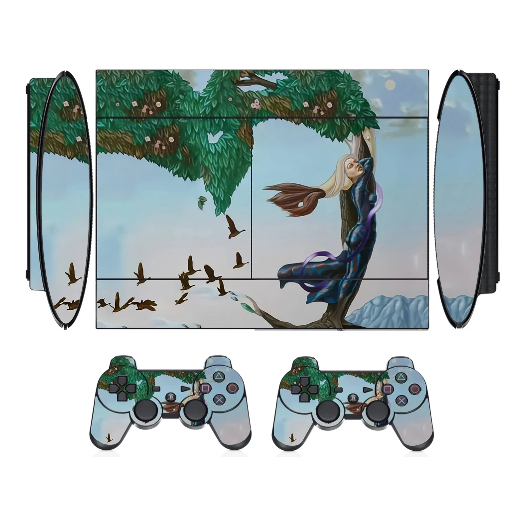 Visual Sense 1858 Vinyl Skin Sticker Protector for Sony PS3 Super Slim and 2 Controller Skins Stickers