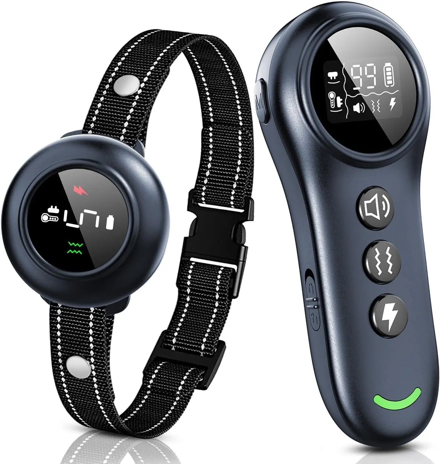 

2-in-1 Dog Training Collar with Remote - Anti-Barking, 3300FT Range, IP67 Waterproof for All Breeds