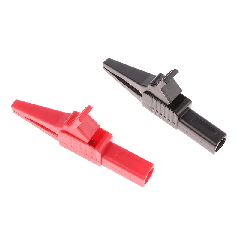 {QTG333} 1 Pair Red+Black CATIII 1000V 32A Crocodile Clips Full Insulated Copper Alligator Clip Test Lead For Megger