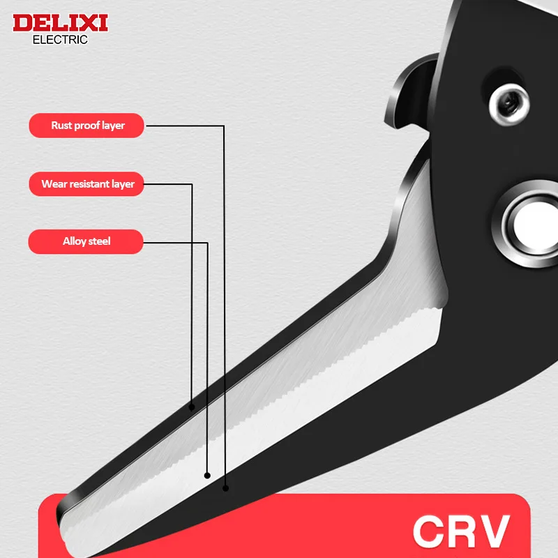 DELIXI ELECTRIC Iron Sheet Scissors，Multifunctional SK5 Steel Industrial Shears Hard and Wear-resistant Iron Cutter Hand Tools