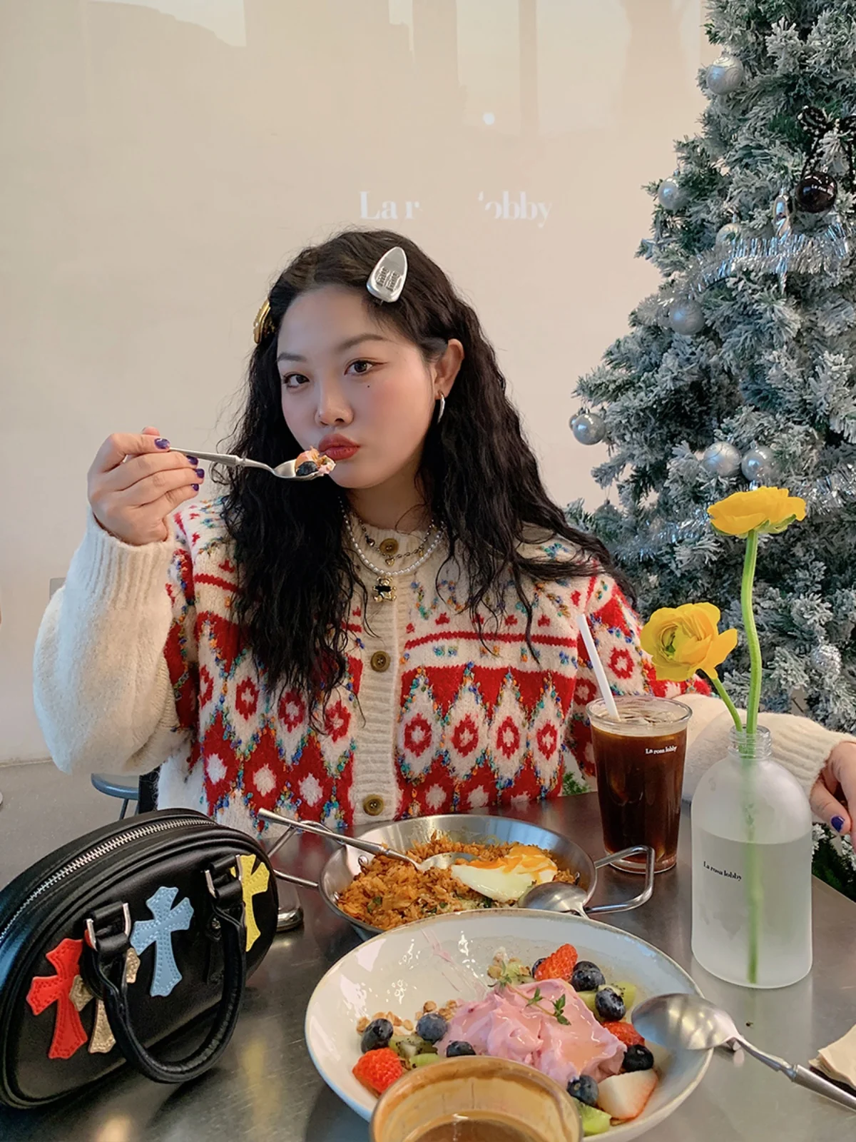 

Золотой женский вязаный свитер Dayzi Fair Isle, осень 2022, новый трикотаж больших размеров, круглая верхняя одежда обычной длины