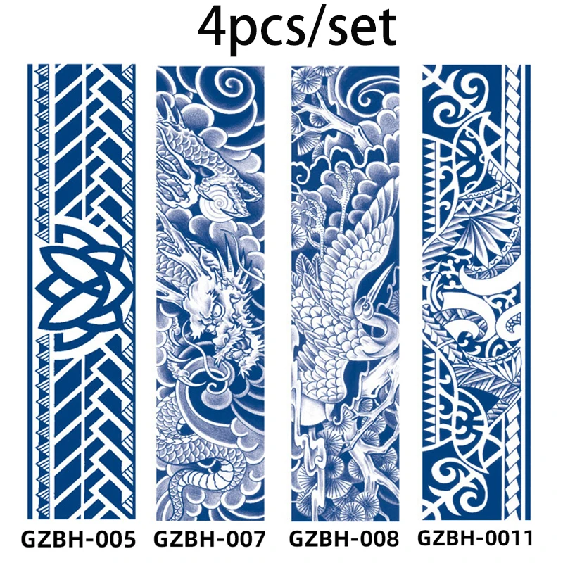 Armband Waterproof Temporary Tattoo Sticker Arm and Shoulder Tattoos for Men False Waist Arm Foot Strip Tattoos for Girl Women