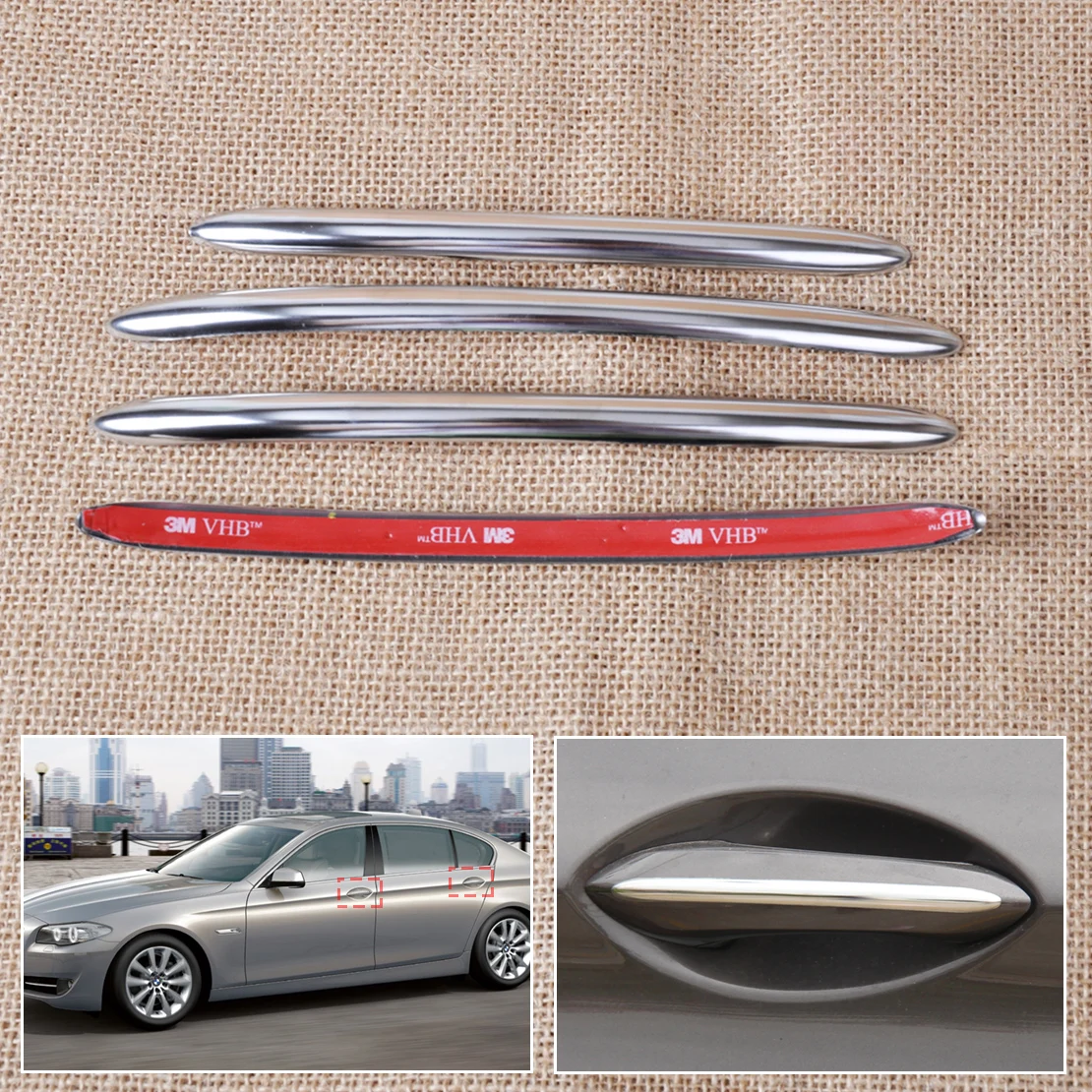 beler New 4Pcs Stainless Steel Exterior Door Handle Molding Trim Cover Quality Outer Doors Handle Cover For BMW 5 Series F10 F18