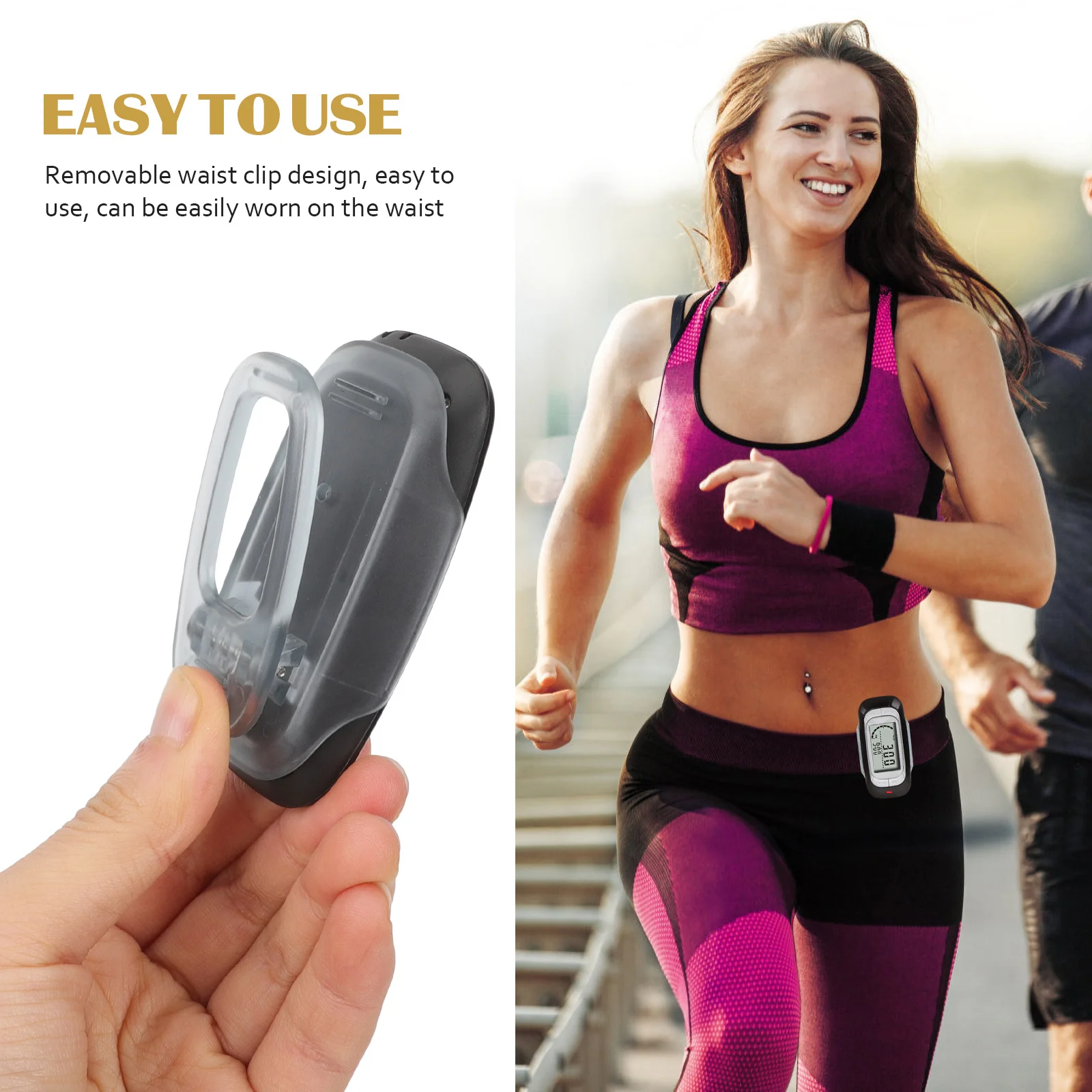 

Step Counter Portable Pedometer Lightweight Full Screen Display for Hiking Fitness Outdoor