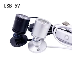 Mini LED Spotlight 3W Jewelry Display DC5V With Switch USB Interface Shop Cabinet Interior Toy Decoration Desktop Focus Light