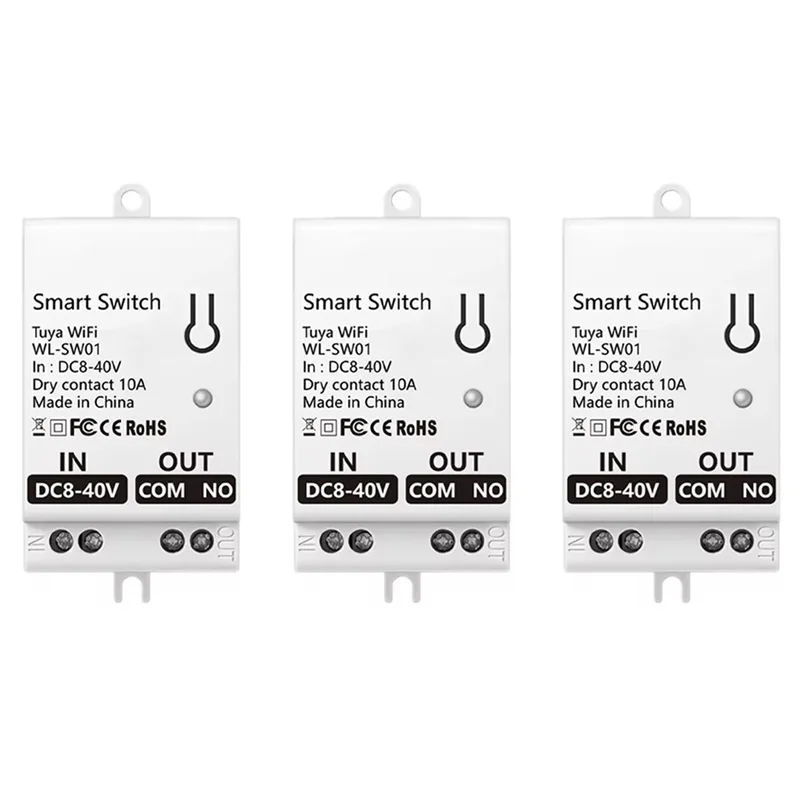 N82R 3X Tuya Smart Wifi Dry Contact Switch Module 10A Home Universal DIY Breaker Relay Work With Smart Life Alexa DC 8-40V
