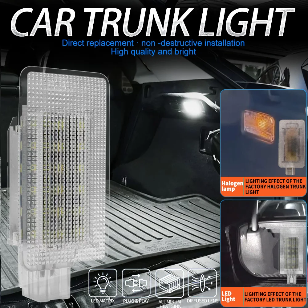 12V LED Luggage Trunk Lamp For Nissan Micra Leaf 2011-2017 Murano X-Trail Tiida Luggage Compartment Lights Assembly the Car