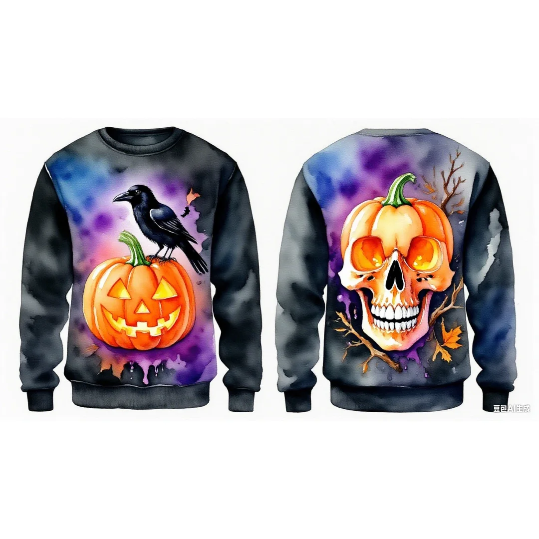 Толстовка с рисунком для Хэллоуина, 3D принт, осенние модные толстовки для отдыха, детские толстовки Y2K, мужские и женские толстовки