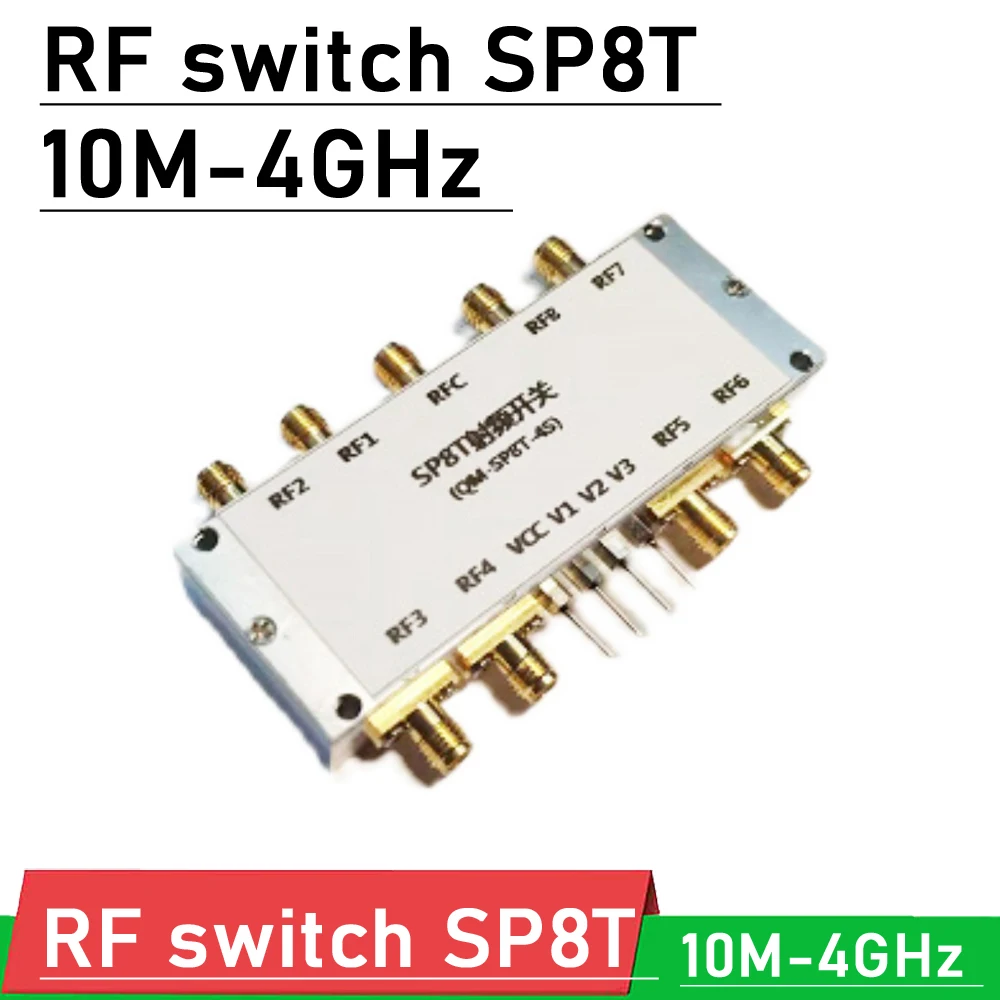 

10MHZ-4GHz SP8T RF Switch Single Pole Eight Throw electronic microwave switch F/ Communication System 433M GSM GPS 2.4G 868M