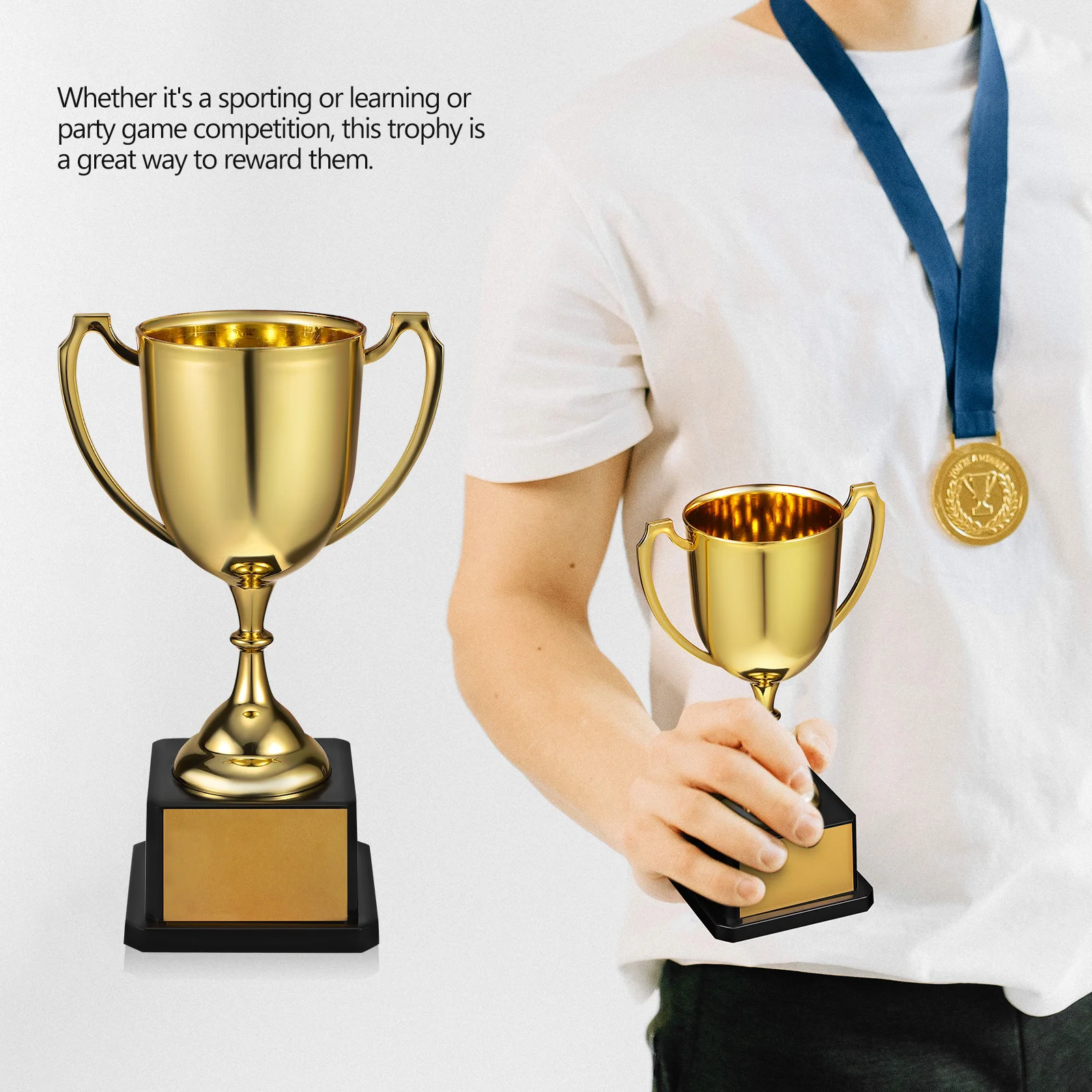 Gold Trophy with Foil Prize Award For Party Game Reward Unisex Rewards Cup Celebration Awards