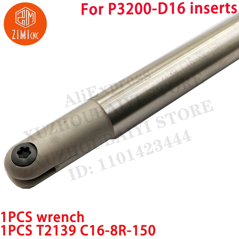 T2139 C16-8R-150 16mm Ball Nose Tool holder milling cutter tool mechanical For P3200-D16 inserts metal lathe CNC tools T2139 8R