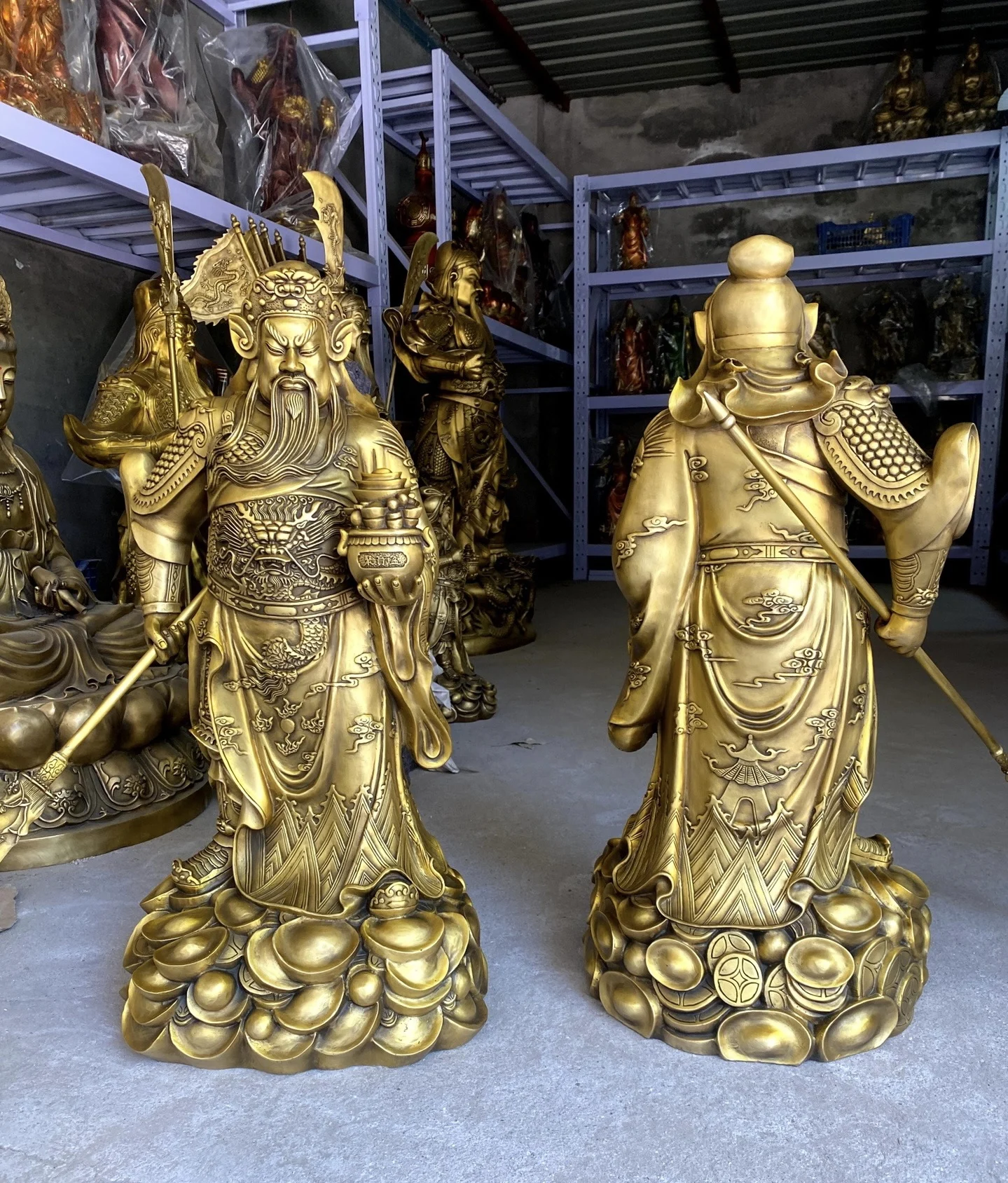 

huge # 2023 HOME Company TOP decoration Recruit money wealth bring GOOD LUCK COPPER GUAN GONG God of fortune statue large