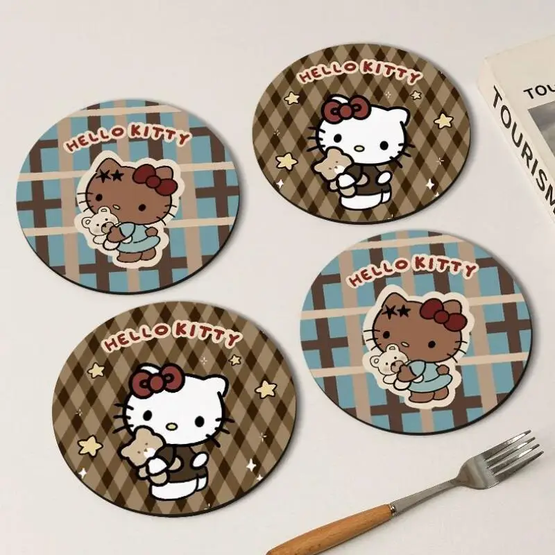 

Sanrio Hello Kitty Coaster Ornament Hit Product New Product Kawaii Cartoon Anime Student Adult Child Outdoors Campus Portable