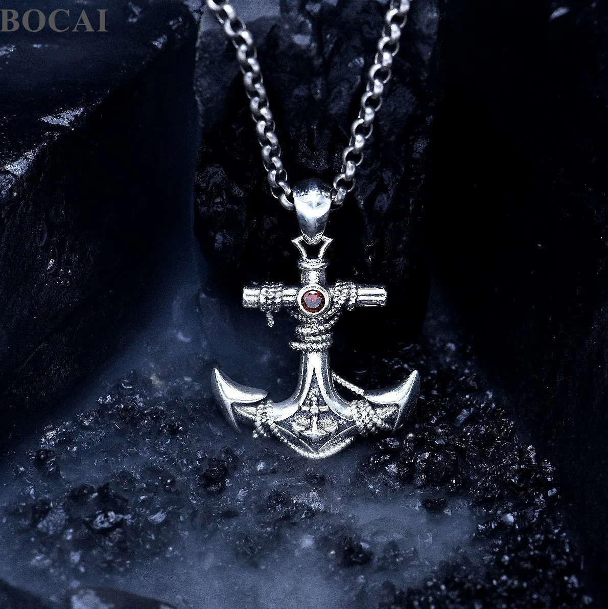 bocai-nuevo-charm-colgante-de-plata-de-ley-s925-autentica-para-hombre-estilo-vintage-antiguo-ancla-de-barco-charm-punk-joyeria-fina-de-primera-eleccion