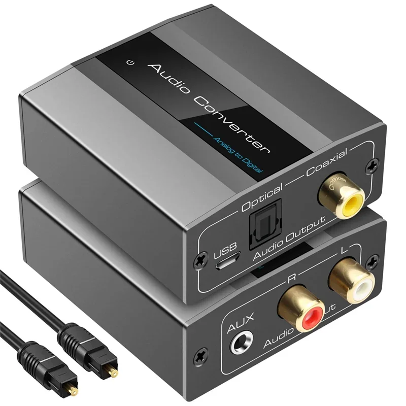 

High Quality Analog to Digital Audio Converter RCA to Optical with Optical Cable Audio Digital Toslink and Coaxial Audio Adapter